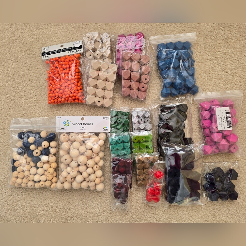 Assorted Wood Beads for Jewelry Making